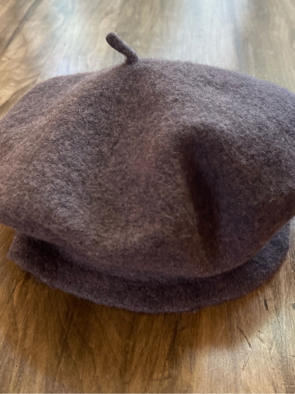 Classic Wool Beret in Deep Plum